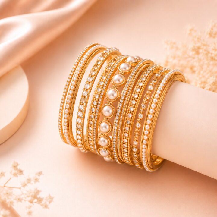 Aira Pearl Accent Bangles